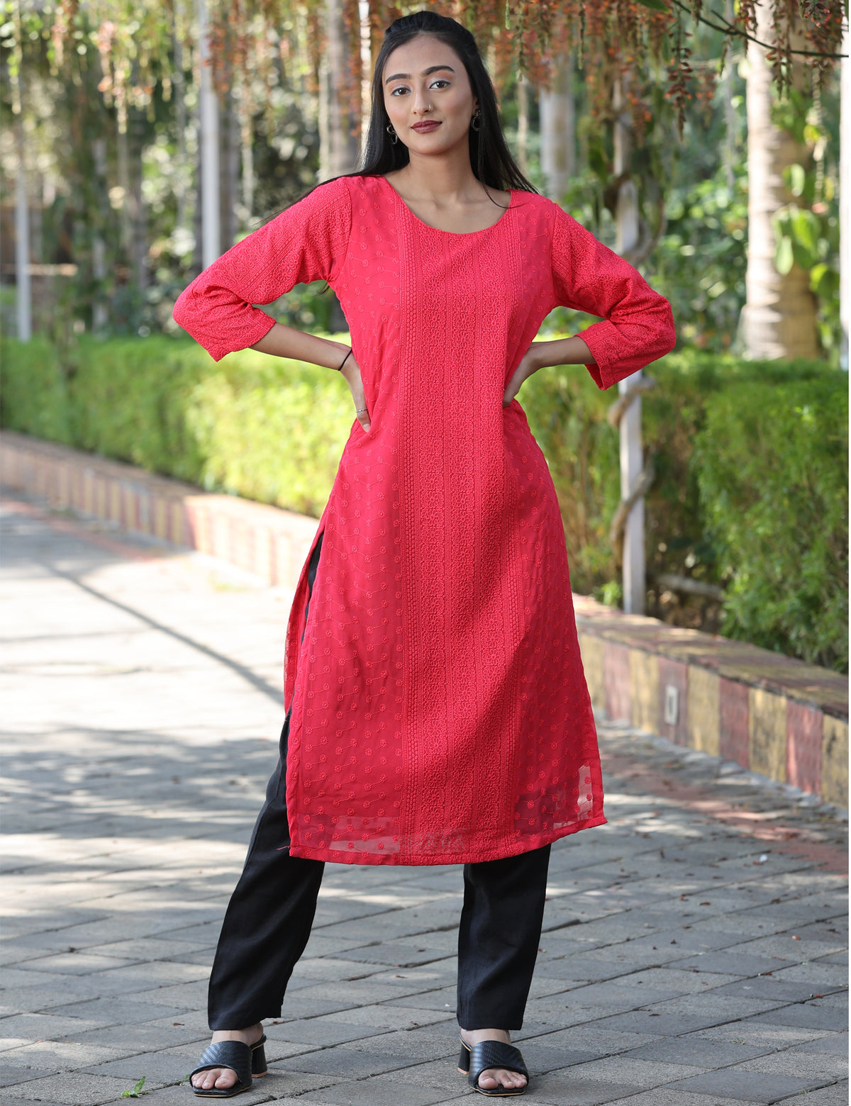 Embroider georget kurti