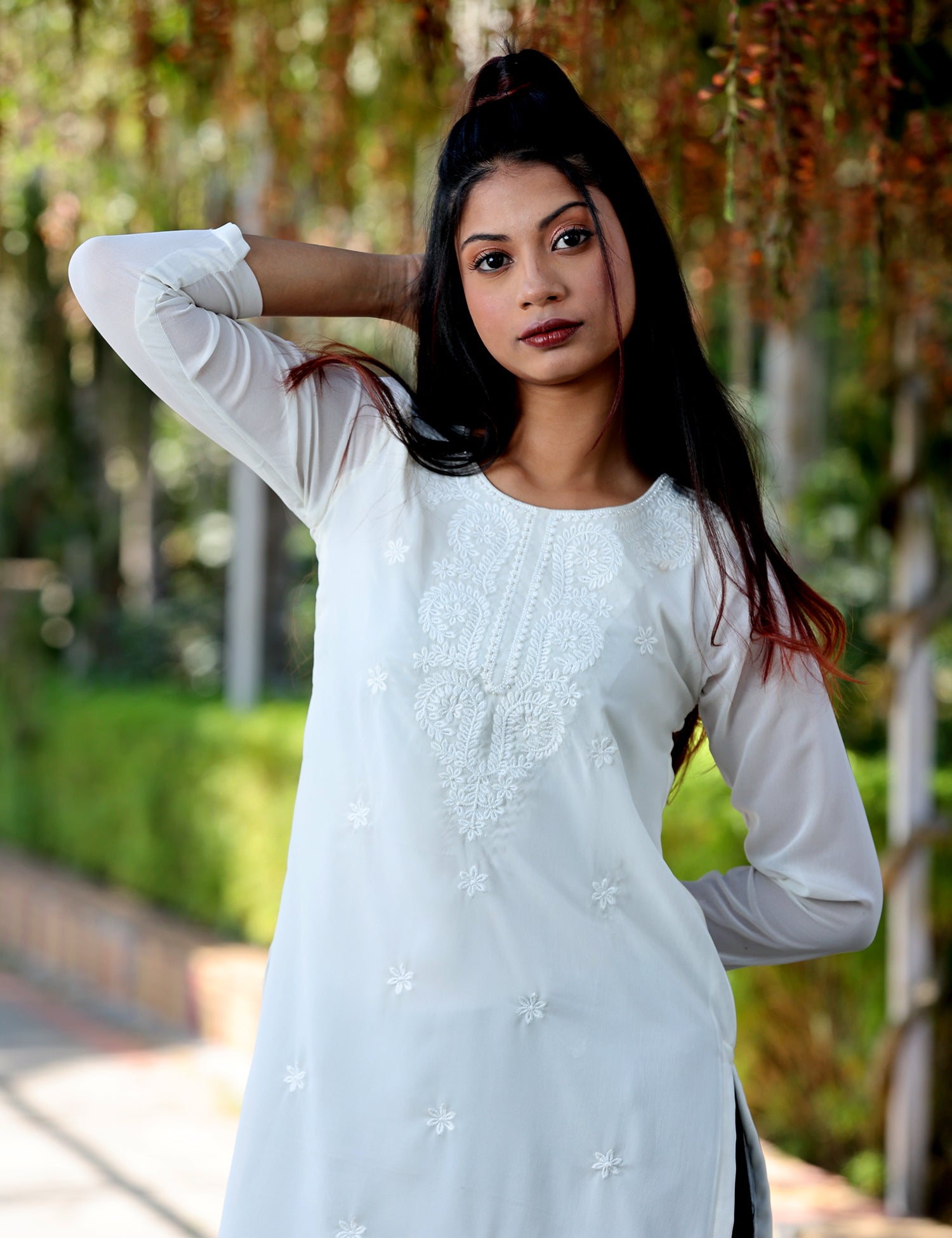 Embroider georget kurti