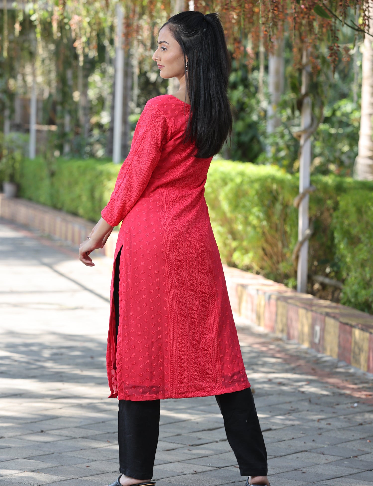 Embroider georget kurti