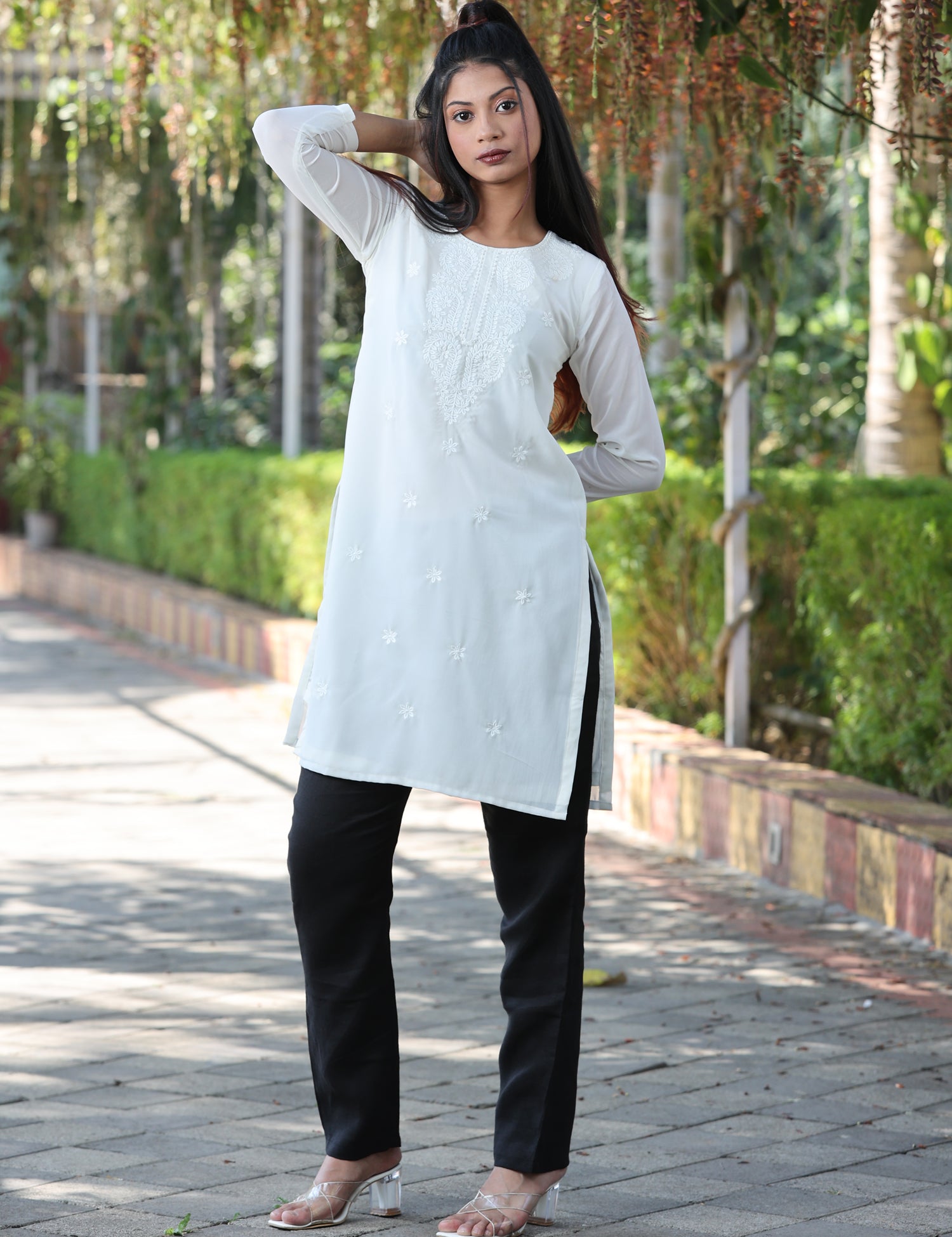 Embroider georget kurti