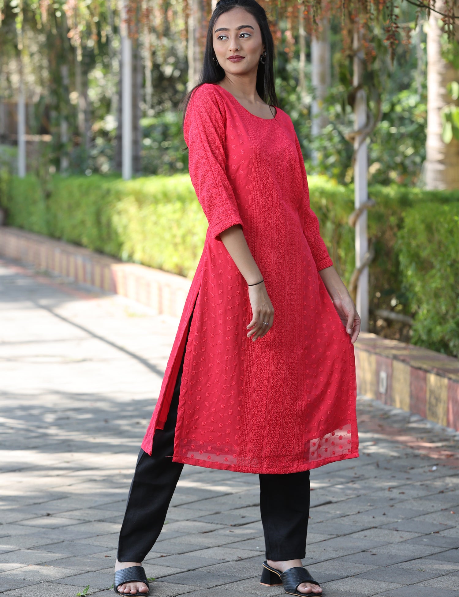 Embroider georget kurti