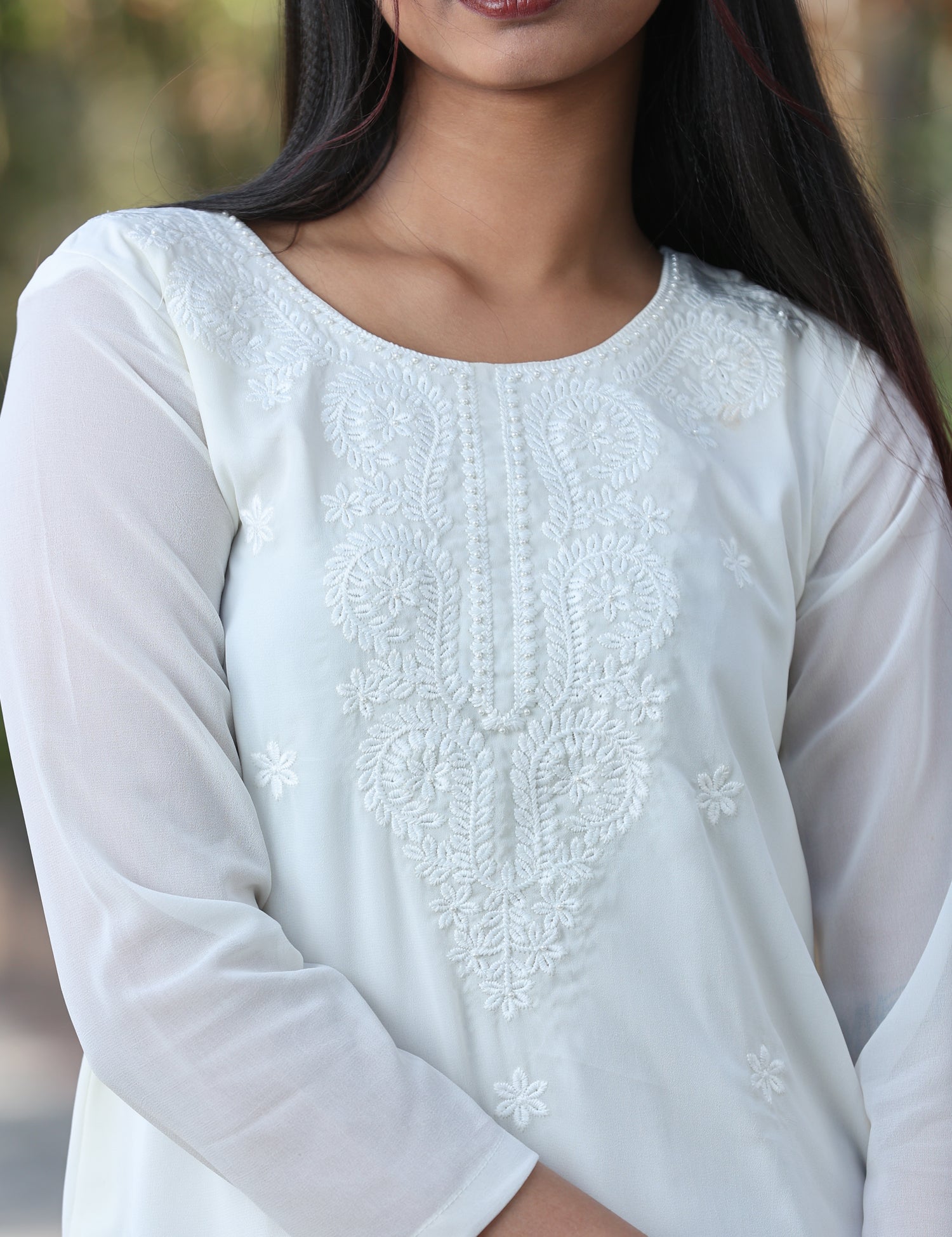 Embroider georget kurti